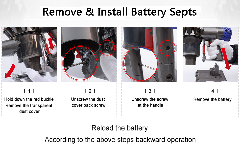 How to install Dyson V6 vacuum cleaner battery