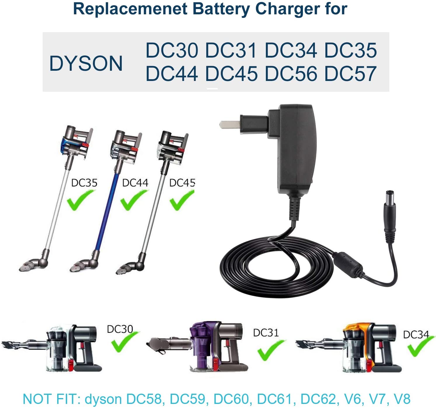 charger for Dyson DC30, DC31, DC34 Vacuum
