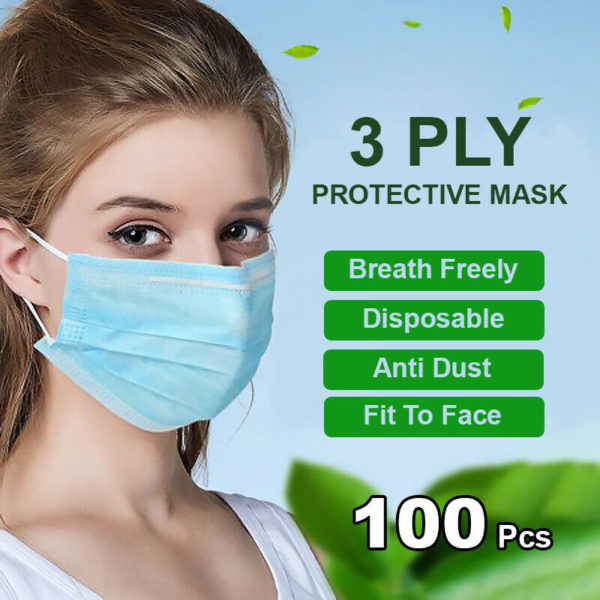 100pcs 3-Layer Protective Masks