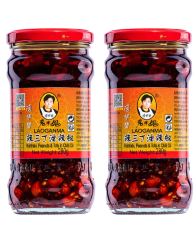 Lao Gan Ma Kohrabi, Peanut, Tofu Chilli Oil 280g (Pack of 2)